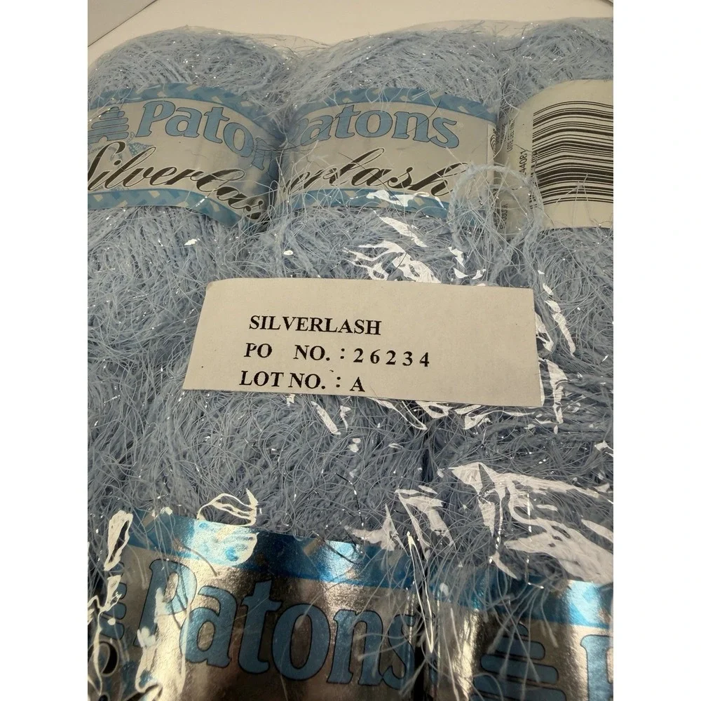 Patons‎ Yarn Skein Silverlash Blue Brilliance Metallic Lot Of 11